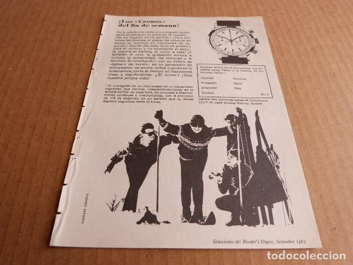 Otros Art&iacute;culos de Coleccionismo en Papel: Anuncio reloj Cronografo II - Publicidad de los a&ntilde;os 60