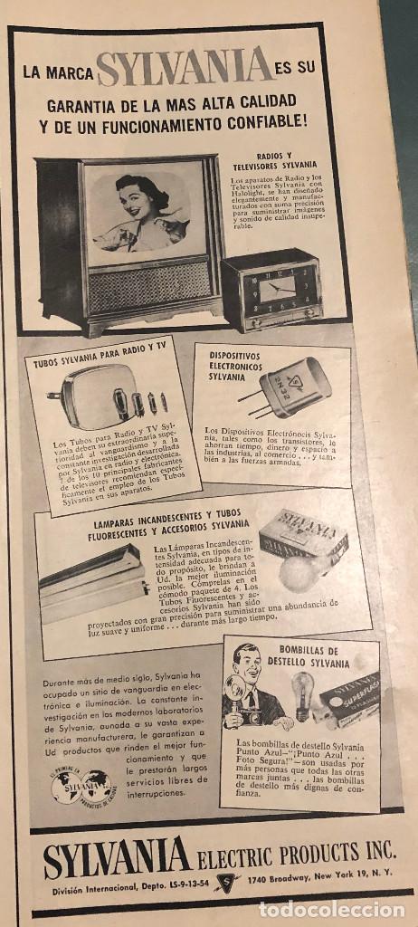 Otros Art&iacute;culos de Coleccionismo en Papel: Publicidad de prensa de aparatos electr&oacute;nicos Sylvania. Original a&ntilde;o 1954. 14 x 35 cm. Buen estado.