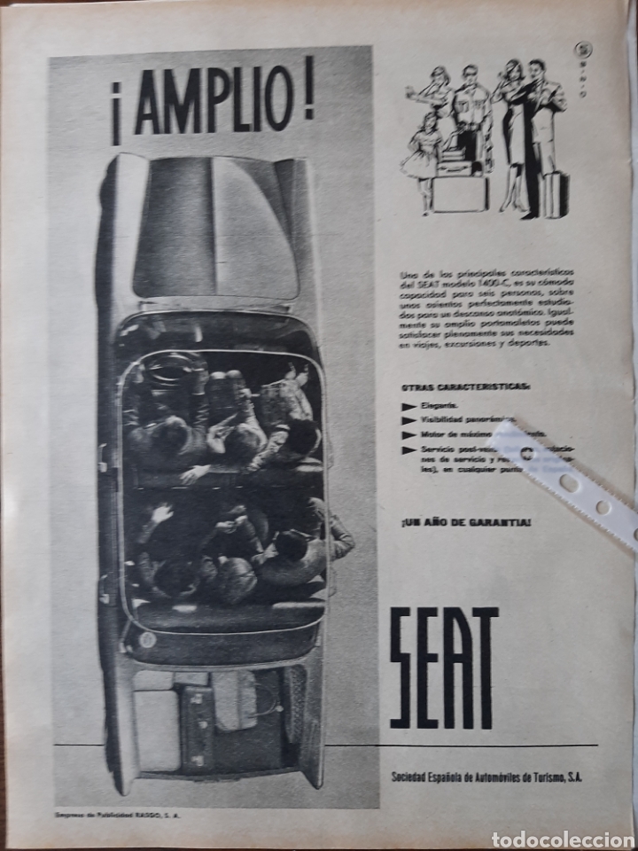 Outros artigos de papel: Publicidad automovil seat 1400 c de 1962