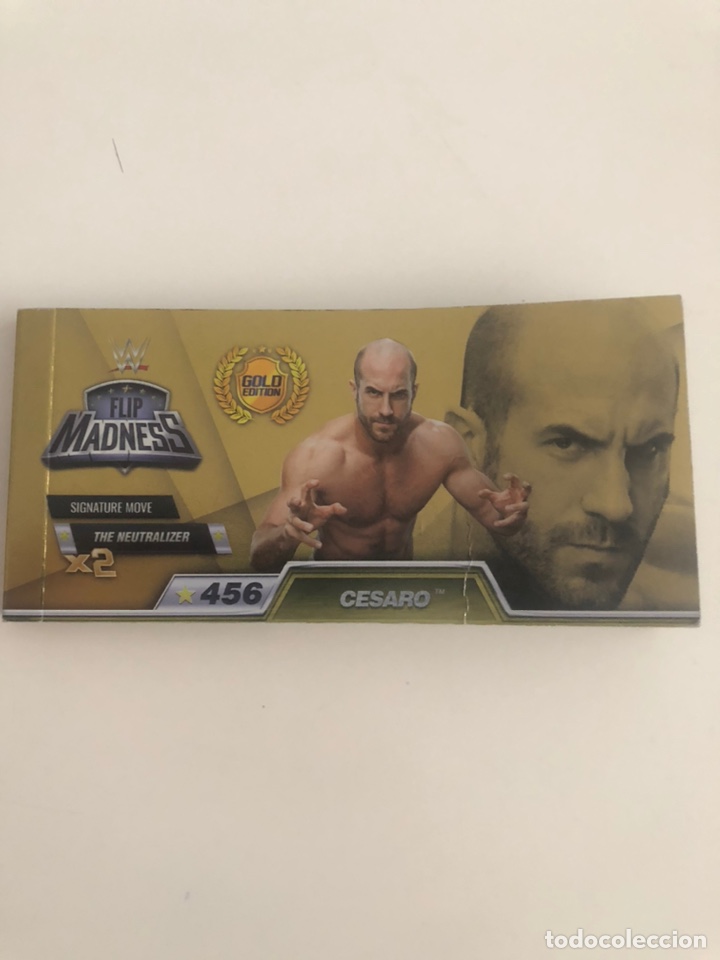 Otros Art&iacute;culos de Coleccionismo en Papel: WWE Flip Madness Cesaro Gold Edition Wrestling Flipcode