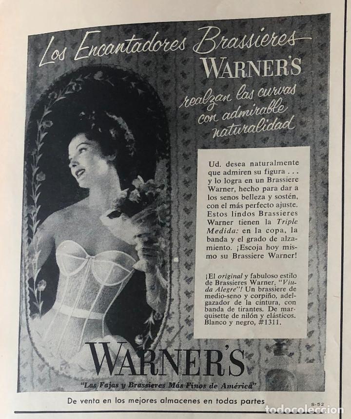 Otros Art&iacute;culos de Coleccionismo en Papel: Publicidad de prensa de ropa interior Warner's, USA. Original a&ntilde;o 1954. 14 x 18 cm. Buen estado.