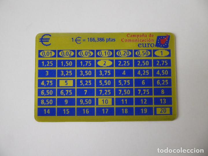 Otros art&iacute;culos de coleccionismo en papel: Tarjeta del Ministerio de Economia y Comercio con tabla conversi&oacute;n Pesetas-Euros y Euros-Pesetas