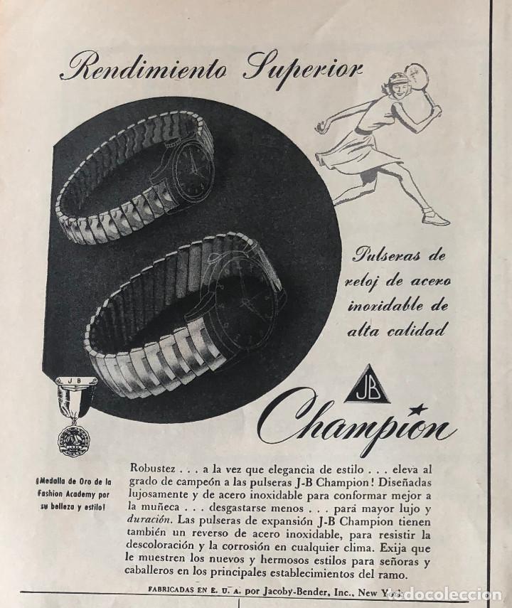 Otros Art&iacute;culos de Coleccionismo en Papel: Publicidad de prensa de pulsera de relojes Champion. Original a&ntilde;o 1954. 14 x 18 cm. Buen estado.