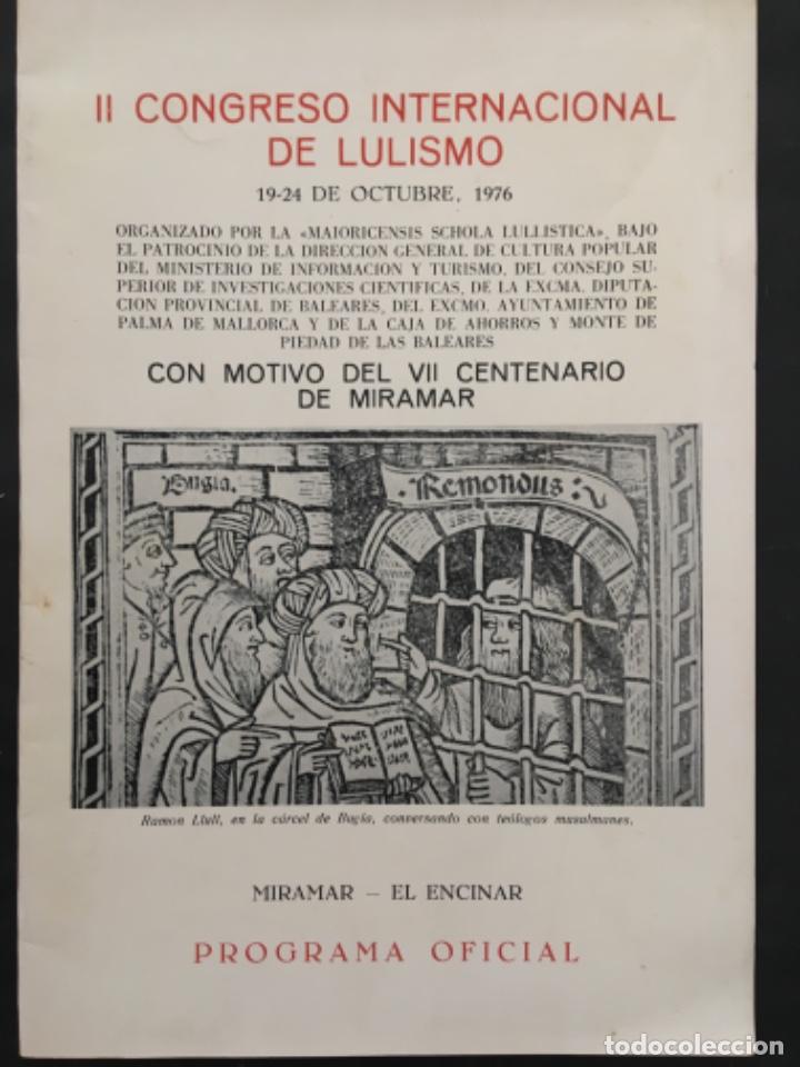Otros art&iacute;culos de coleccionismo en papel: II CONGRESO INTERNACIONAL DE LULISMO, PALMA MALLORCA 1976