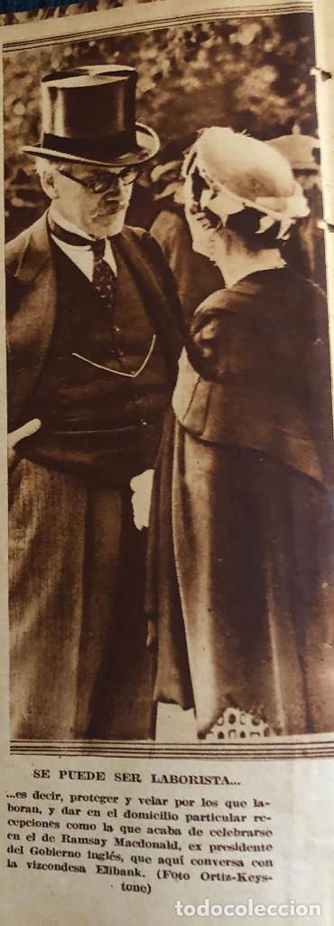 Otros Art&iacute;culos de Coleccionismo en Papel: Fotograf&iacute;a en prensa de presidente ingl&eacute;s Ramsay MacDonald. Original a&ntilde;o 1935. 8 x 24 cm Buen estado