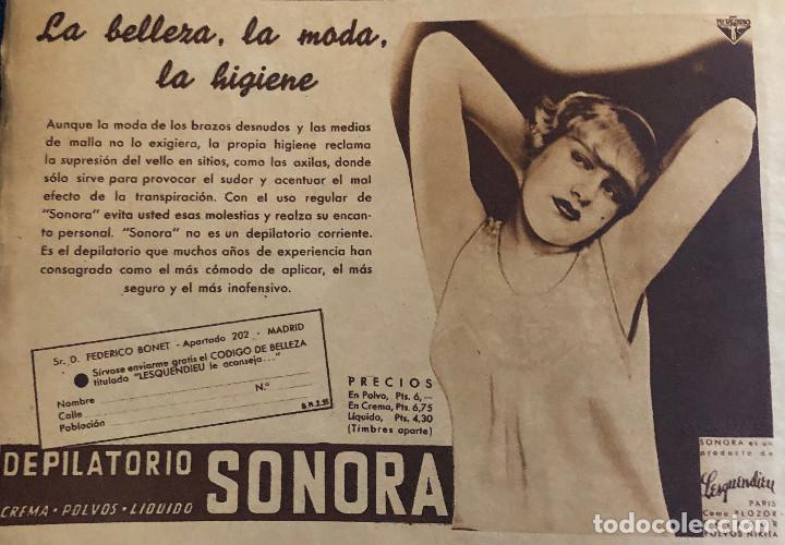 Otros Art&iacute;culos de Coleccionismo en Papel: Publicidad en prensa de crema depilatoria Sonora. Original a&ntilde;o 1935. 12 x 17 cm. Buen estado.