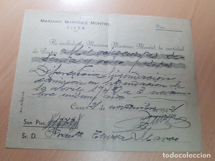 Paper Collecting Others: ANTIGUO RECIBO MARTINEZ MONTIEL CIEZA MURCIA 1942