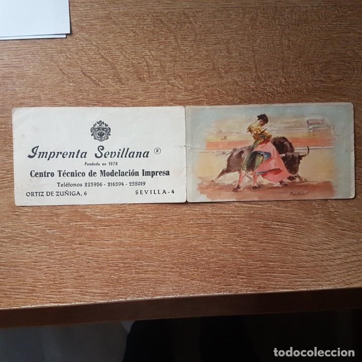 Otros art&iacute;culos de coleccionismo en papel: ANTIGUA PROPAGANDA CON CARTEL TAURINO DE IMPRENTA SEVILLANA
