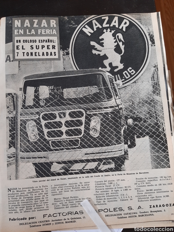 Outros artigos de papel: Publicidad camion nazar de 1964