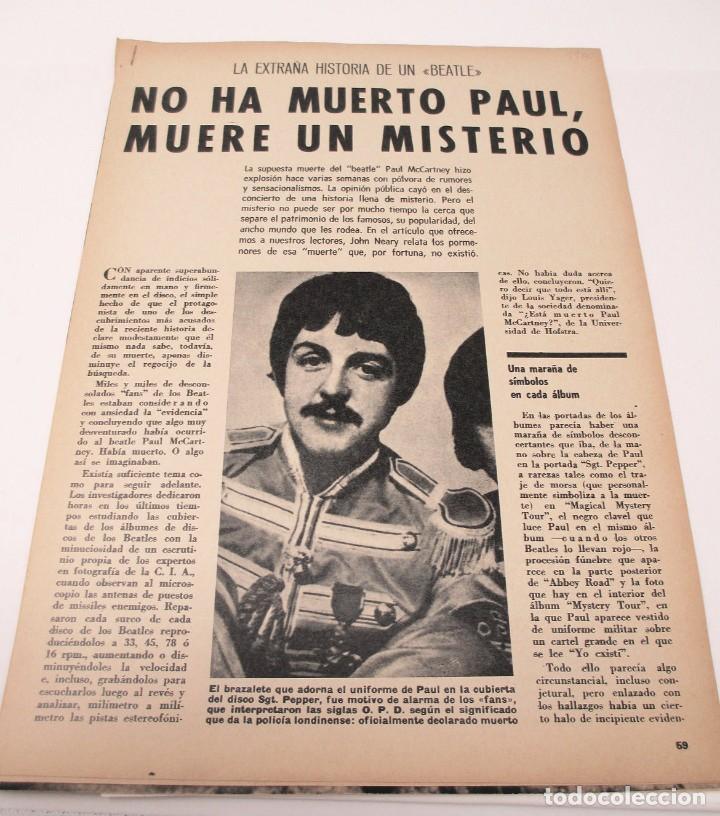 Otros art&iacute;culos de coleccionismo en papel: NO HA MUERTO PAUL, MUERE UN MISTERIO - La extra&ntilde;a historia de un Beatle. Art&iacute;culo 1970. The Beatles