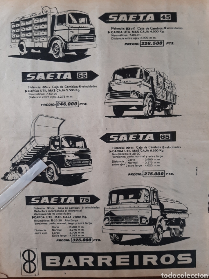 Outros artigos de papel: Publicidad camion barreiros saeta de 1964