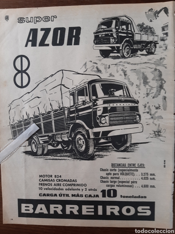 Outros artigos de papel: Publicidad camion s&uacute;per azor de 1964