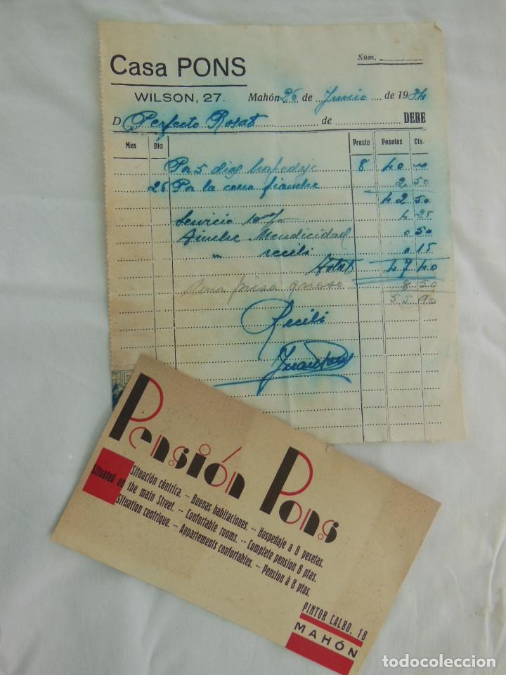 Altri oggetti di carta: CASA PONS. MAHON 1934