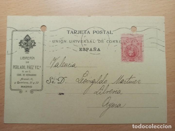 Otros Art&iacute;culos de Coleccionismo en Papel: ANTIGUA TARJETA POSTAL COMERCIAL LIBRER&Iacute;A DE PERLADO MADRID 1919