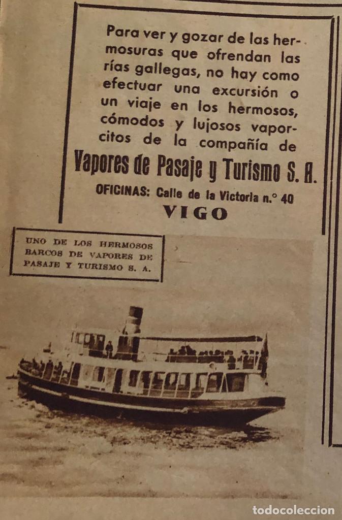 Otros Art&iacute;culos de Coleccionismo en Papel: Publicidad en prensa de barco de vapor por r&iacute;as gallegas. Original a&ntilde;o 1935. 8 x 13 cm. Buen estado.