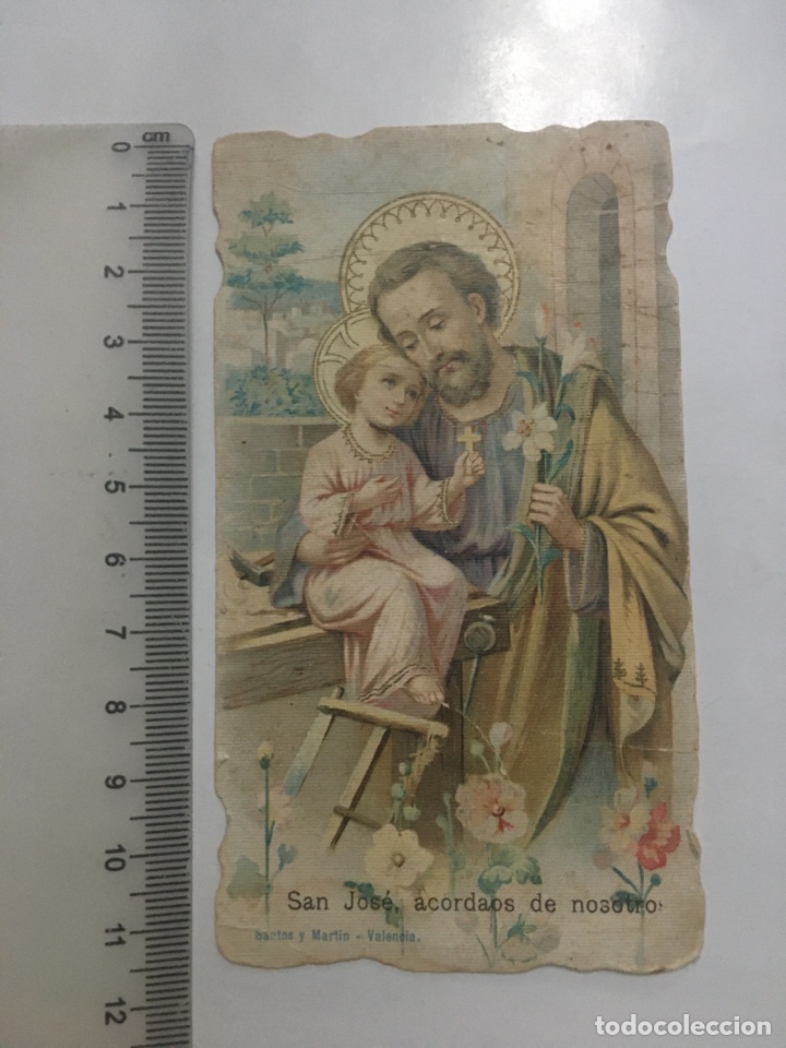 Altri oggetti di carta: ESTAMPA RELIGIOSA. SAN JOS&Eacute;, ACORDAOS DE NOSOTROS.