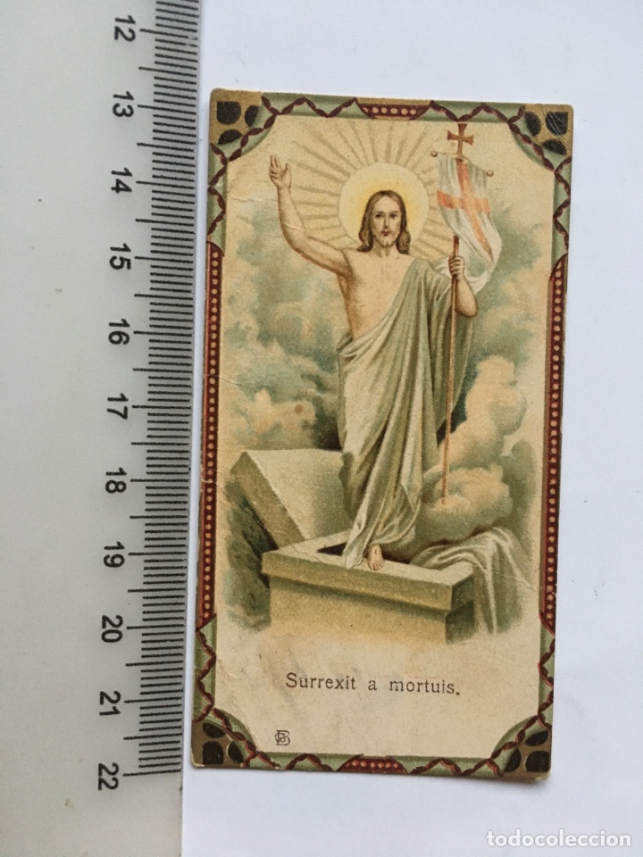 Altri oggetti di carta: ESTAMPA RELIGIOSA. SURREXIT A MORTIUS.