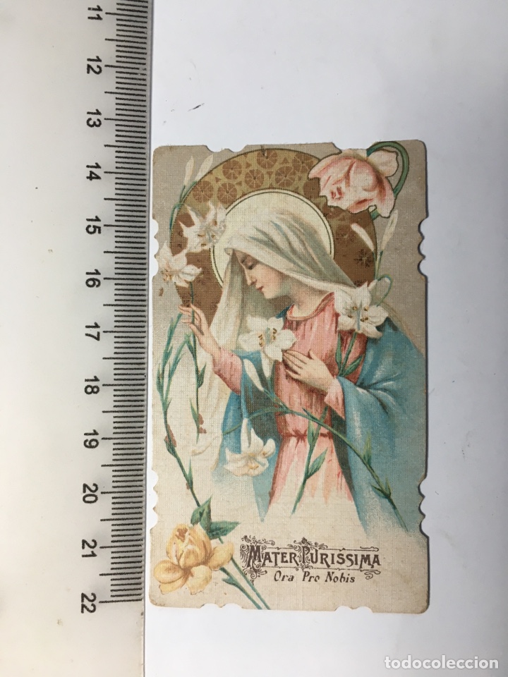 Altri oggetti di carta: ESTAMPA RELIGIOSA. MATER PURISSIMA.