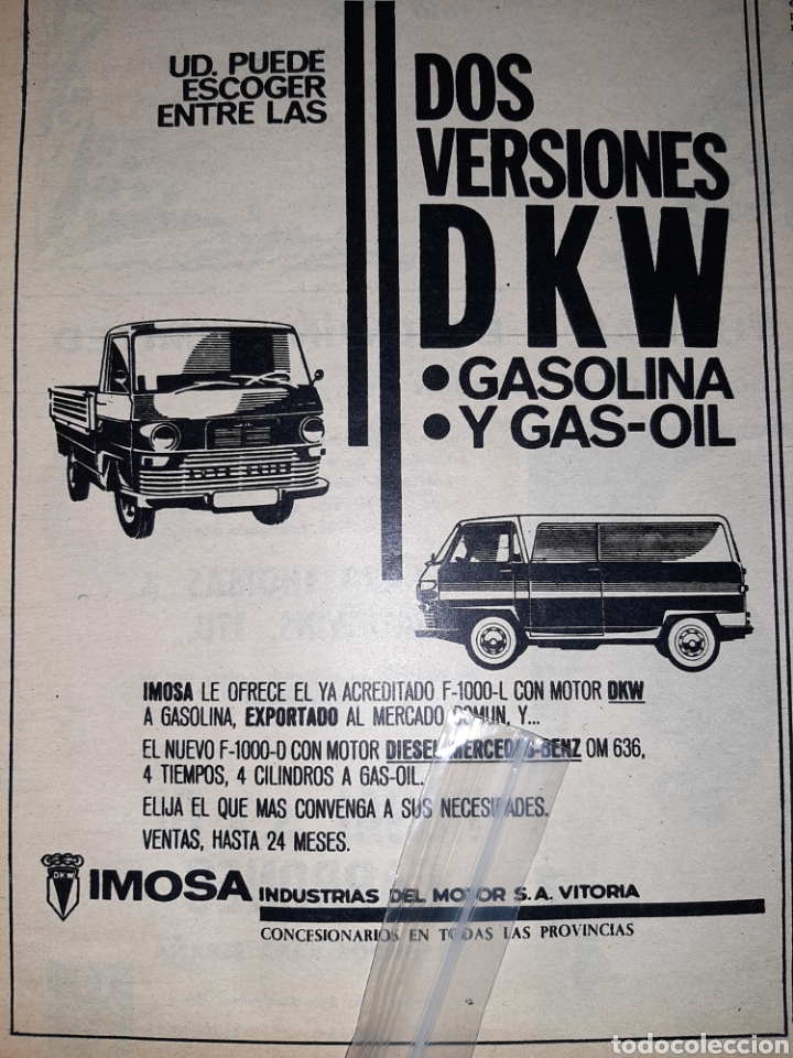 Outros artigos de papel: Publicidad furgoneta dkw imosa de 1966