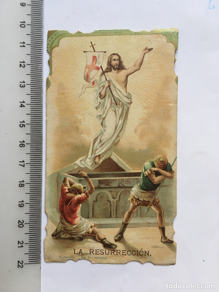 Sammelleidenschaft Andere Papierartikel: ESTAMPA RELIGIOSA. LA RESURRECCI&Oacute;N. ORACI&Oacute;N AL DORSO. V. FENOLLERA. VAL&Egrave;NCIA.