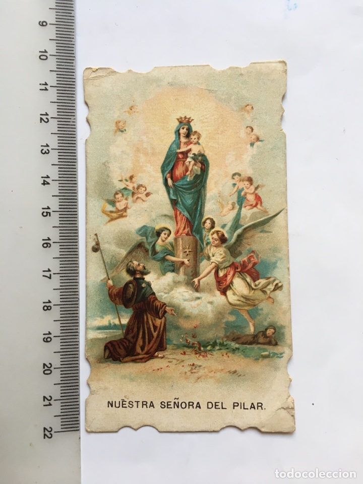 Altri oggetti di carta: ESTAMPA RELIGIOSA. NUESTRA SE&Ntilde;ORA DEL PILAR.
