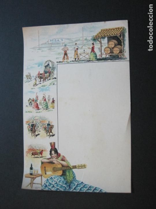 Otros art&iacute;culos de coleccionismo en papel: PUBLICIDAD MISA 'S SHERRY JEREZ DE LA FRONTERA-MENU ANTIGUO-VER FOTOS-(V-21.143)