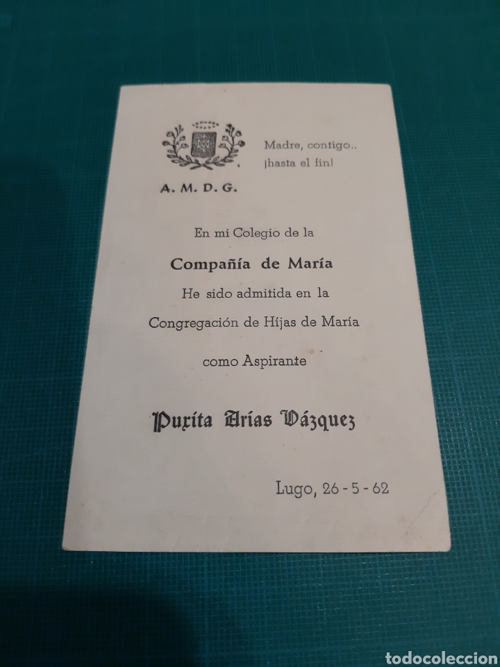Collectionnisme Papier divers: COMPA&Ntilde;IA MARIA ADMITIDA COMO ASPIRANTE 1962 LUGO Postal san Sebasti&aacute;n