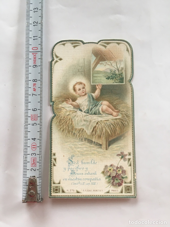 Otros art&iacute;culos de coleccionismo en papel: ESTAMPA RELIGIOSA. NI&Ntilde;O JES&Uacute;S EN LA CUNA. PAR&Iacute;S.