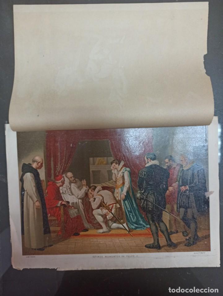 Otros Art&iacute;culos de Coleccionismo en Papel: ANTIGUA LAMINA CROMOLITROGRAFIA ULTIMOS MOMENTOS FELIPE II