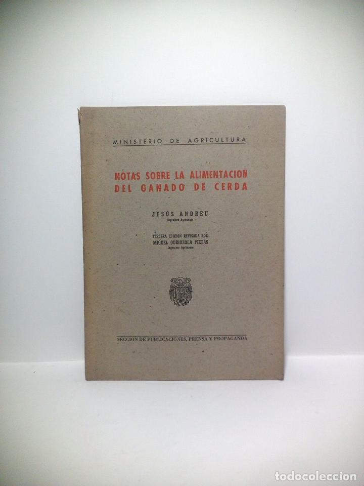 Paper Collecting Others: ANDREU, Jes&uacute;s - Notas sobre la alimentaci&oacute;n del ganado de cerda / Tercera edici&oacute;n, revidada por Mig