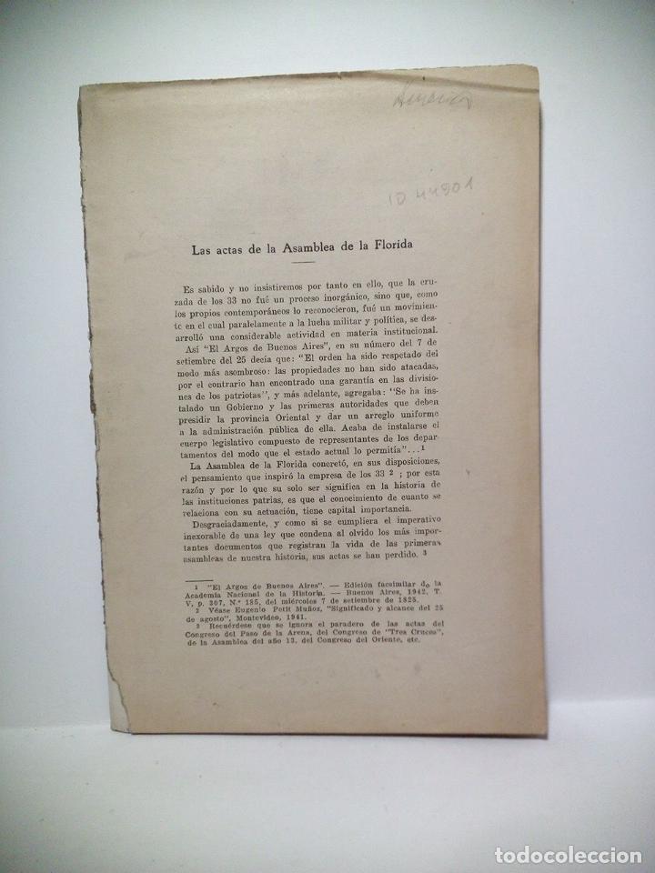 Otros Art&iacute;culos de Coleccionismo en Papel: ARDAO, Mar&iacute;a Julia - Las actas de la Asamblea de la Florida [Uruguay]