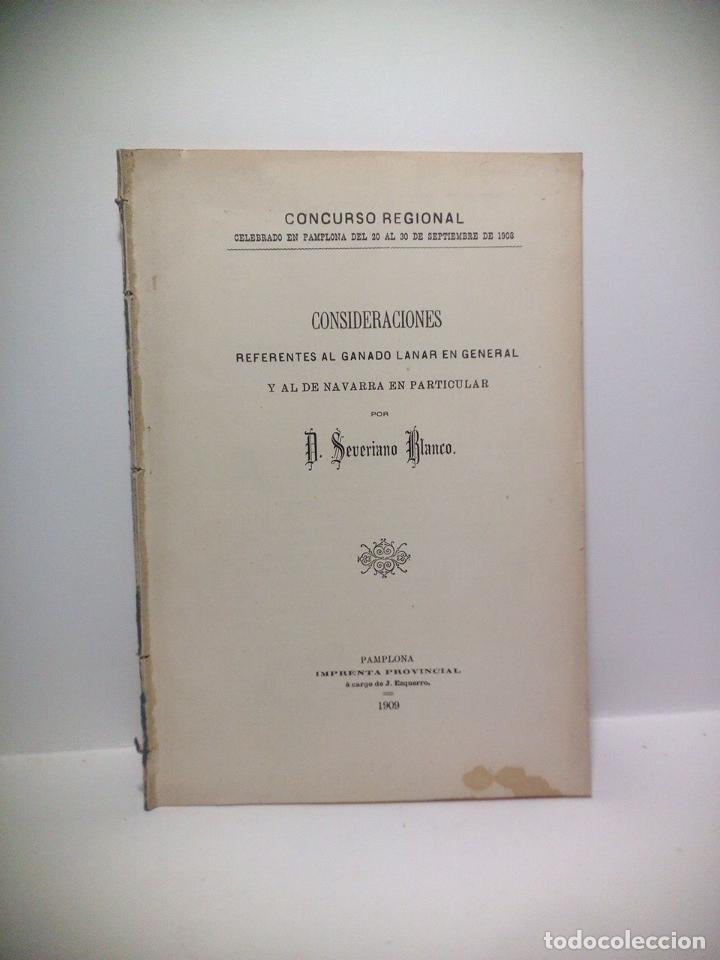 Otros Art&iacute;culos de Coleccionismo en Papel: BLANCO, Severino - Consideraciones referentes al ganado lanar en general y al de Navarra en particul