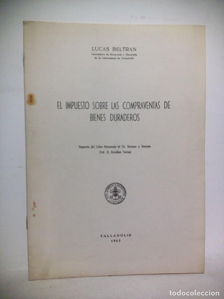 Altri oggetti di carta: BELTRAN, Lucas - El impuesto sobre las compraventas de bienes duraderos