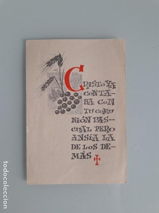 Otros Art&iacute;culos de Coleccionismo en Papel: TARJETA DE COMUNI&Oacute;N EN LA PASCUA DE RESURRECCI&Oacute;N 1965 - URDOGAR - BILBAO - VIZCAYA