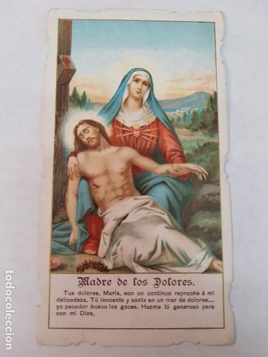 Otros Art&iacute;culos de Coleccionismo en Papel: ANTIGUA ESTAMPA RELIGIOSA VIRGEN MADRE DE LOS DOLORES MEDIOLANI 18917