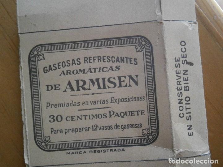 Otros art&iacute;culos de coleccionismo en papel: PRECIOSA CAJITA DE ARMISEN GASEOSAS A&Ntilde;OS 30 40
