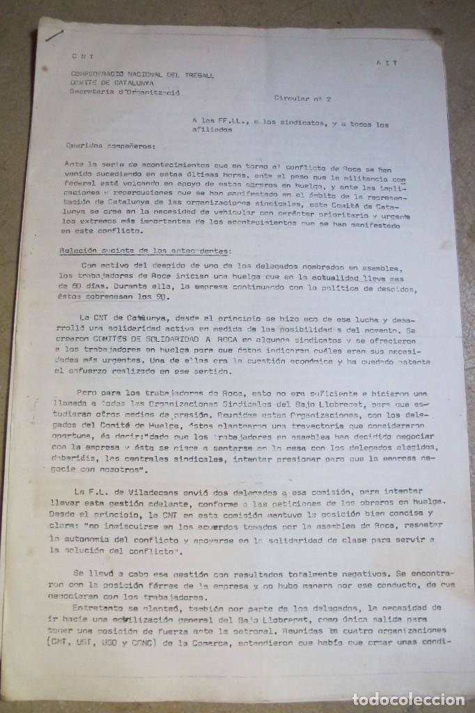 Sammelleidenschaft Andere Papierartikel: CNT AIT. CIRCULAR N 2 CONFEDERACIO NACIONAL DEL TREBALL. COMITE CATALUNYA. ANARQUISMO CATALAN. 5 P