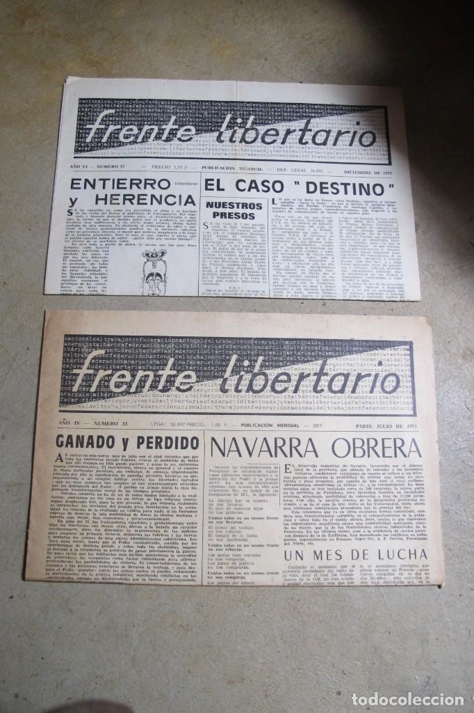 Sammelleidenschaft Andere Papierartikel: 2 FRENTE LIBERTARIO. PERIODICO ANARQUISTA CNT N&ordm; 33, N&ordm; 57 A&Ntilde;O IV