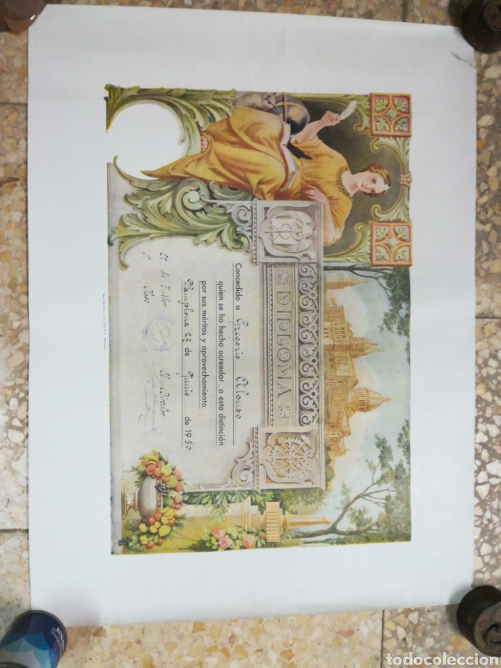 Collectionnisme Papier divers: Diploma 1950 escuelas del trabajo navarra