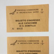 Otros Artículos de Coleccionismo en Papel: 2 ENTRADAS: CATACUMBAS DE SANTA DOMITILLA (ROMA, 1989) COLECCIONISTA. ORIGINALES
