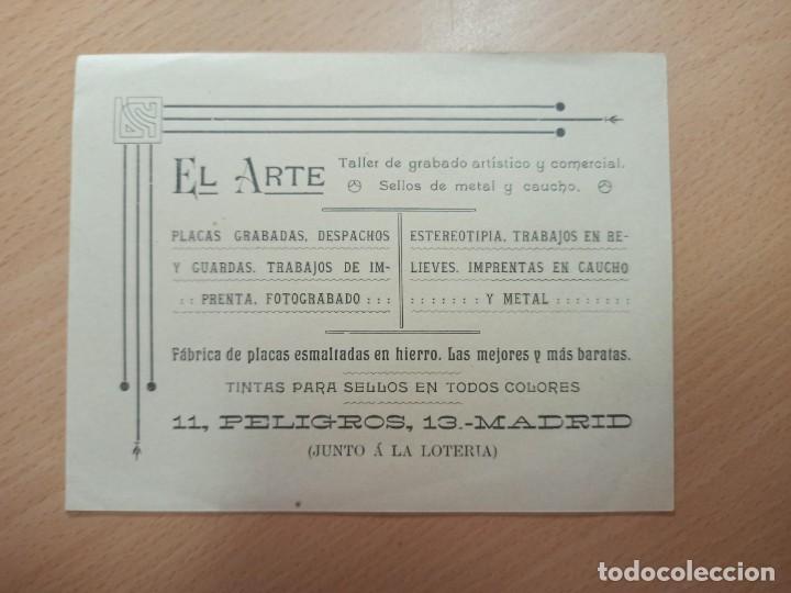 Paper Collecting Others: TARJETA COMERCIAL TALLER DE GRABADOS EL ARTE IMPRENTAS FOTOGRABADO MADRID