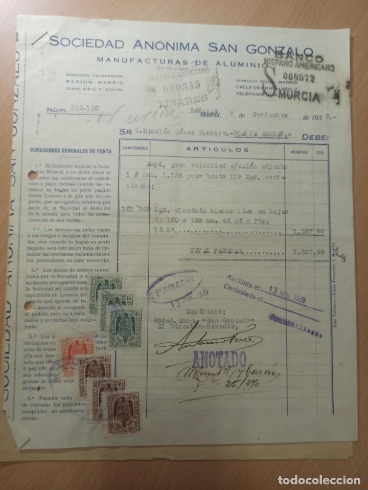 Paper Collecting Others: ANTIGUA MANUFACTURA DE ALUMINIO SAN GONZALO MADRID 1939