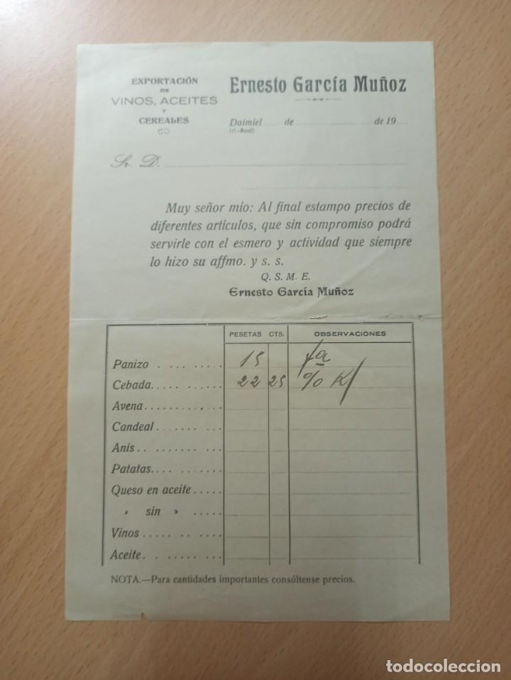 Paper Collecting Others: EXPORTACION VINOS ACEITES Y CEREALES ERNESTO GARCIA MU&Ntilde;OZ