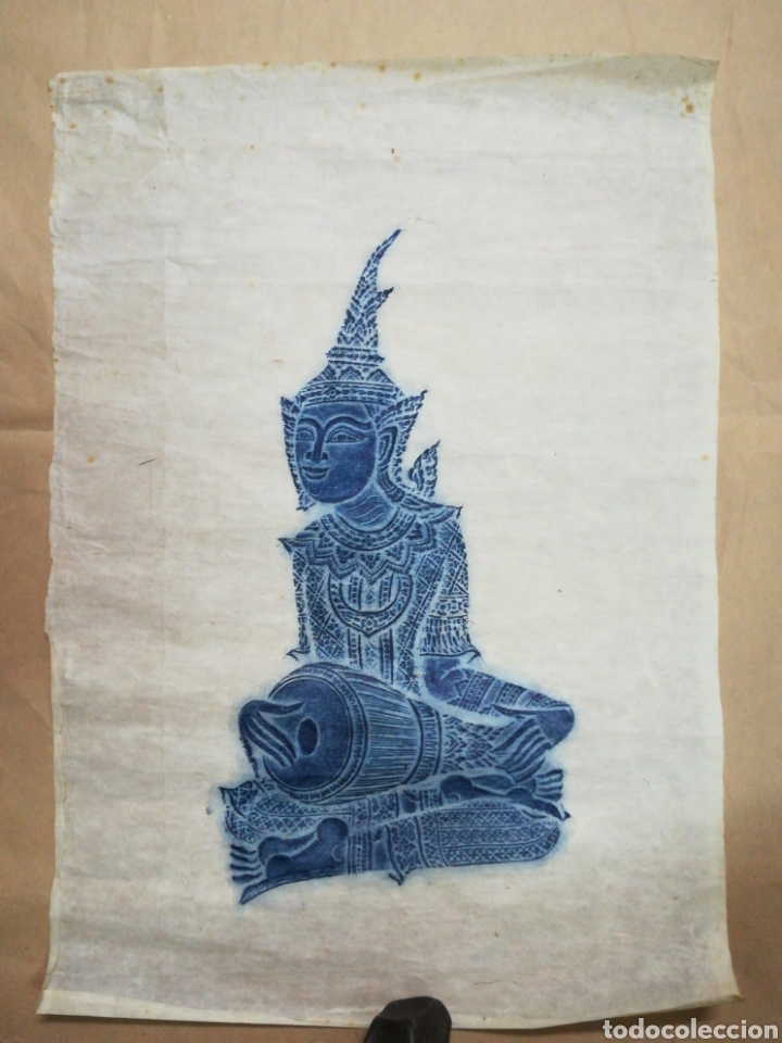 Otros Art&iacute;culos de Coleccionismo en Papel: Grabado buda sobre papiro o similar