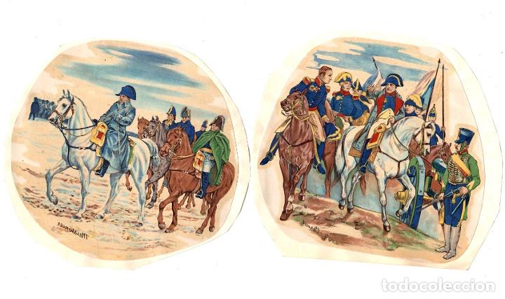 Outros artigos de papel: LOTE DE 5 CALCOMANIAS LITOGRAFICAS NAPOLEON. SIGLO XIX
