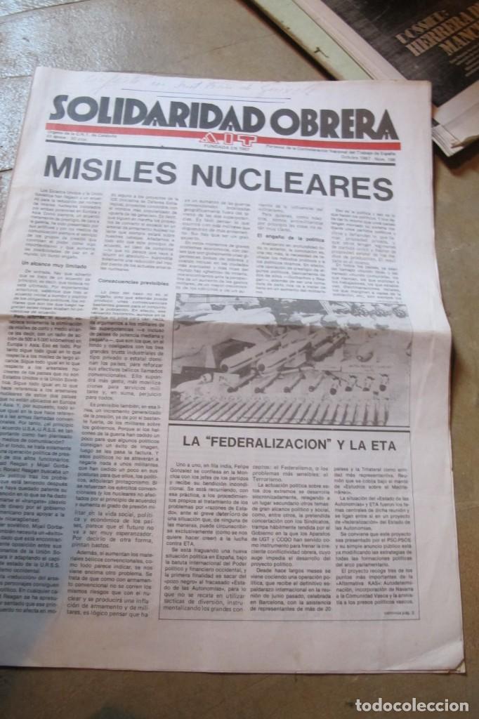 Outros artigos de papel: SOLIDAD OBRERA PERIODICO OCTUBRE 1987 N&ordf;186 A.I.T. C.N.T. III EPOCA