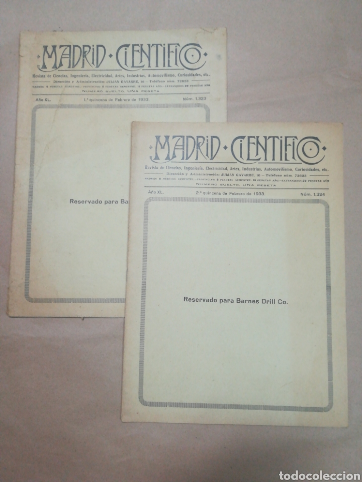 Otros Art&iacute;culos de Coleccionismo en Papel: Revista Madrid cient&iacute;fico 1933