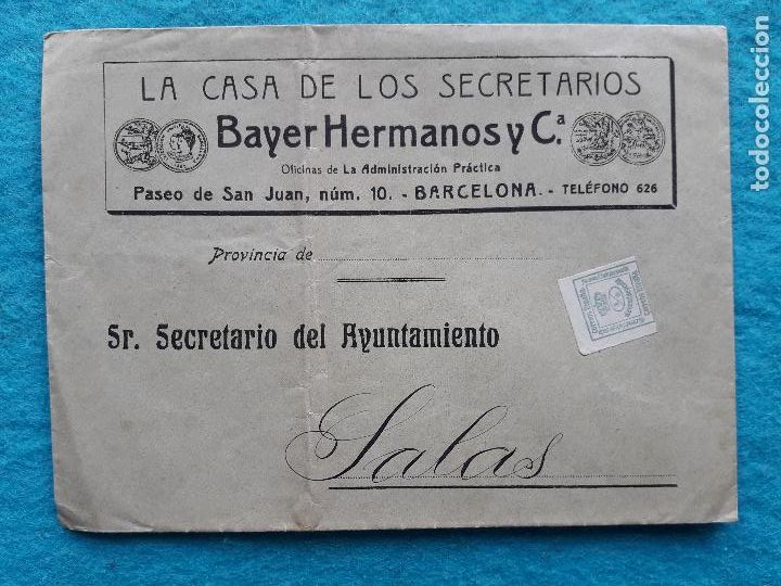 Sammelleidenschaft Andere Papierartikel: Sobre Bayer Hermanos. La Casa de los Secretarios. Barcelona
