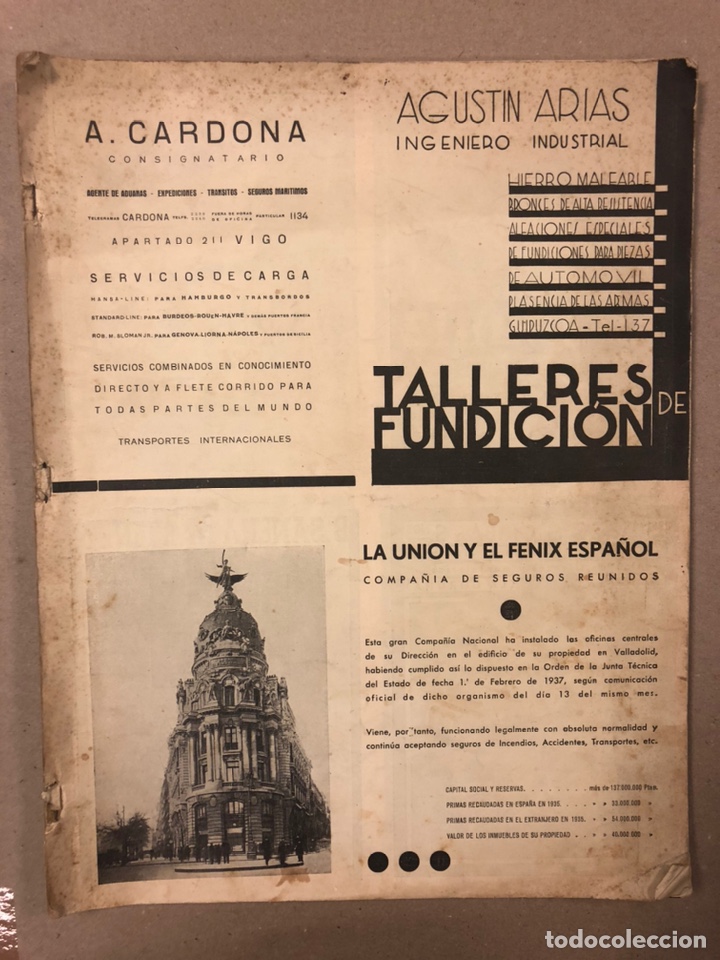 Otros Art&iacute;culos de Coleccionismo en Papel: V&Eacute;RTICE. N&ordm; 3 (1937) REVISTA DE FALANGE ESPA&Ntilde;OLA Y J.O.N.S. CA&Iacute;DA DE BILBAO.