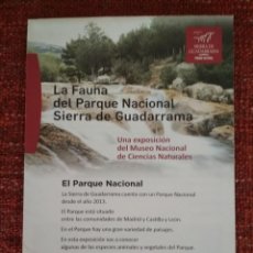 Otros Artículos de Coleccionismo en Papel: LA FAUNA DEL PARQUE NACIONAL SIERRA DE GUADARRAMA